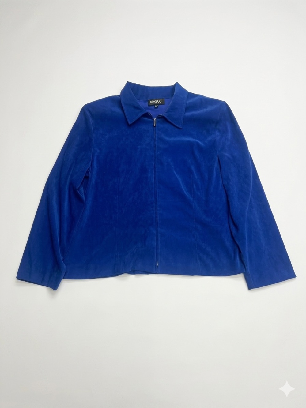 Vintage Briggs New York Royal Blue Faux Suede Zip-Front Jacket 20W